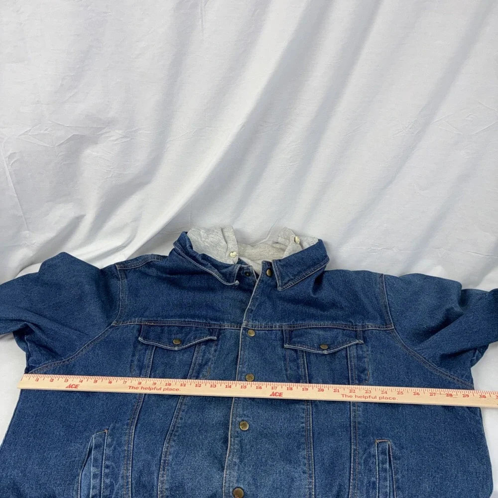 Himalaya Outfitters Mens Hooded Denim Jacket Blue Workwear Size 3X Big